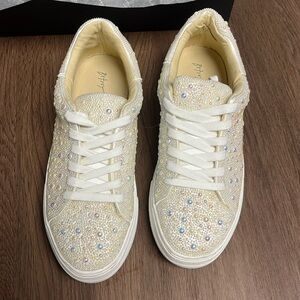 Size 8 Betsy Johnson Sidney Pearl Sneakers worn once